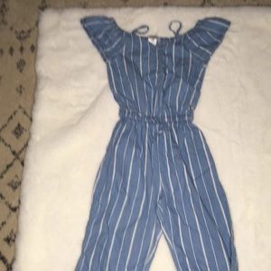 Bebe Kids denim stipend jumpsuit